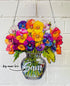 Everlasting Pansies in Vase Personalised